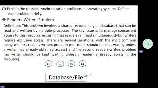 Explain the classical synchronization problems in operating systems. Define each problem briefly.