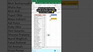 Excel Trik Cara Cepat Menghitung Nilai Tertinggi dan Terendah #excel #shorts