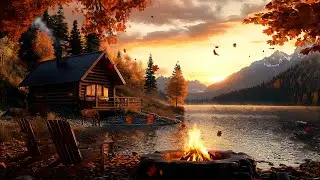 Lakeside Autumn Sunset: Bonfire, Rustling Leaves & Nature Sounds for Relaxation & Sleep