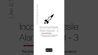 Incoming Missile Alarm Sound 🔔 / Missile Alarm / Missile Alarm Sound #missile