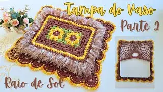 ✨ Tampa do Vaso Retangular Raio de sol em Crochê ✨.2/2  Por Vanessa Marcondes