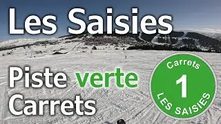 Les Saisies - Ski Alpin - Piste verte "Carrets" (février 2024) (4K)