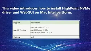 NVMe: macOS 10.13.x~10.15.x driver and WebGUI installation