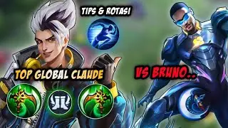 KALIAN KESEL LAWAN META BRUNO HEALER? NIH TIPS LANING & ROTASI DARI GW! | TOP GLOBAL CLAUDE - MLBB