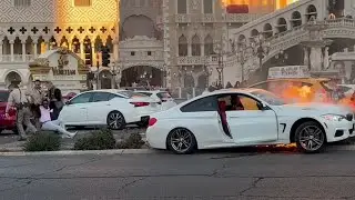 Car about to explode with an unconscious man still inside