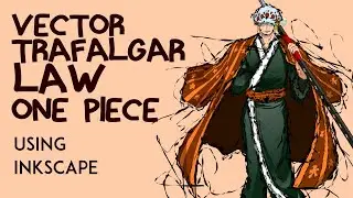 Timelapse Art Vector Trafalgar Law One Piece using Inkscape