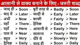 Adverb English Word Meaning | Basic Word Meaning English to Hindi | Words with Hindi meaning