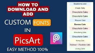 How To Add Custom Fonts In PicsArt | How To Add Fonts In Picsart | Picsart Custom Fonts | 2022
