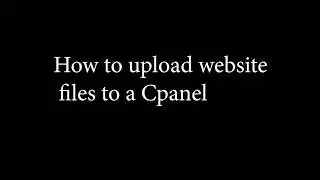 How to upload website files to Cpanel