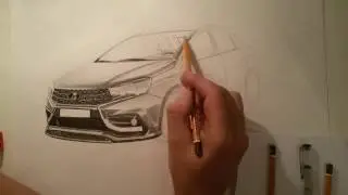 как нарисовать Ладу Весту