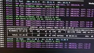 NBMiner v40.1 - ETHASH Mining RTX 3060 ti LHR (Hynix) - Nicehash up to 47 MH/s BUT??!!!