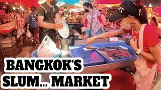 Walking Through Bangkok's SLUM market Khlong Toei