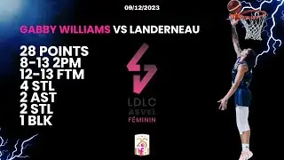 LFB J10 - GABBY WILLIAMS 28 POINTS HIGHLIGHTS VS LANDERNEAU