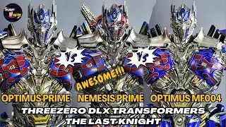 Threezero DLX Nemesis Prime TLK vs Optimus Prime MF004 Transformers The last knight!!