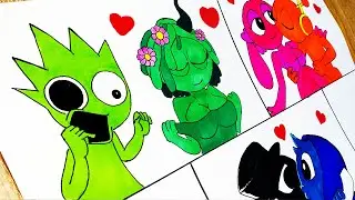 Drawing Incredibox Sprunki Love Couple ❤️ Love Story  ❤️OWAKCX x Vineria❤️Oren x Pinki❤️