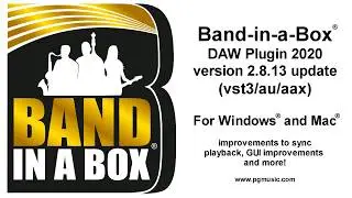Band-in-a-Box® DAW Plugin 2020, version 2.8.13 update (Win/Mac®)