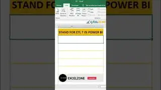 What is  ETL in POWER BI #EXCELZONESHORTS #Shorts