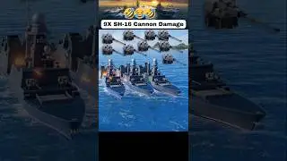 9X SH-16 Cannon Damage 🔥 Modern Warships: Naval Battles #shorts