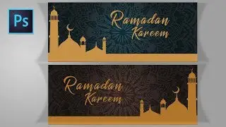 Web Banner Design For Ramadan In Photoshop | Photoshop CC Tutorial.
