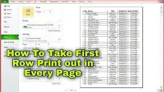 How To Print Row Headings And First Columns in every Sheet