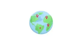 Animated earth with red pins