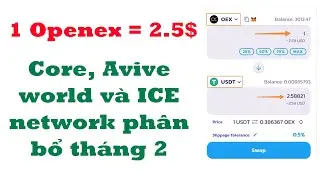 Cập nhật giá 1OEX = 2.5$ Avive world ICE network và Core Chain phân bổ tháng 2