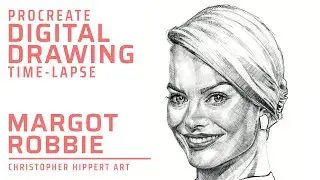 Drawing Margot Robbie | Time-Lapse Portrait Drawing of Margot Robbie | Procreate Drawing