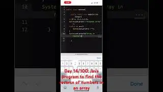 14. Java program to find the reverse of elements in an array | 