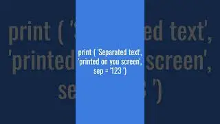 Very useful 'SEP'' Keyword in PYTHON 