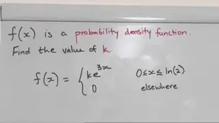 Continuous Probability Density Function Exam Question | Math Methods | Unit 4