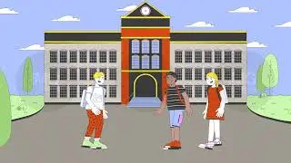 Meeting with school friends cartoon animation