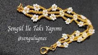 Çiçek Dalı Bileklik Halhal Yapımı #tutorial Flower Branch Bracelet Anklet Making #diy #freetutorial
