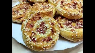 БЫСТРОПЕРЕКУС ПИЦЦА-УЛИТКА из слоеного теста