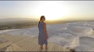 Pamukkale north garden at sunset in 360