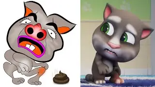 My Talking Tom 2 - Laugh With My Talking Tom Crazy Fails Funny Drawing Meme  | Cartoon Meme