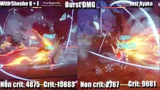C0 Shenhe Buff vs No buff - Ayaka Dmg C0 | Genshin Impact