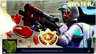 [Vasterz Plays: Fortnite] - "FOLLOW THE TREASURE MAP FOUND IN GREASY GROVE?!"