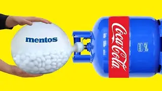 Experimentar: Coca Cola, Mentos, Globo And Cilindro de gas