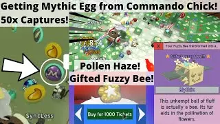 Getting Mythic Egg from 50th Commando Chick Capture! Gifted Fuzzy Bee! - Roblox Bee Swarm Simulator