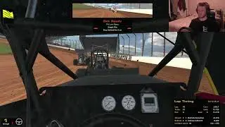 iRacing 410 sprint car - The Dirt Track @ Charlotte (from 8th to 2nd)