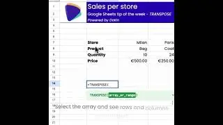📊 Google Sheets Tip of the Week - TRANSPOSE 📊