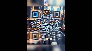 QR code turn into Astronaut in The City QR code Art🧑‍🚀