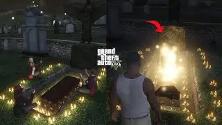 GTA 5 - What Michael's Family Do at this Graveyard  After Michael's Death?(real scary ritual)