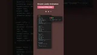 Simple Loader animation using HTML and CSS