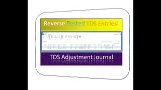 Reverse TDS Entries | पोस्ट की गई टीडीएस प्रविष्टियों को कैसे रिवर्स करें | TDS Adjustment Journal !