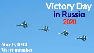 Victory day in Russia 2020. Soviet songs of the Great Patriotic war. Air parade in St. Petersburg.