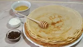 Блинчики на банановом тесте. С мёдом, сливками, шоколадом или банановым соусом!