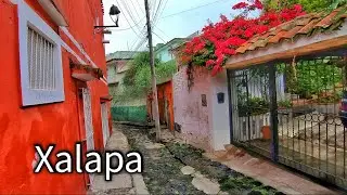 Xalapa a Beautiful Colonial City with Beautiful Alleys in Mexico 4K