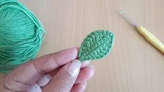 STEP BY STEP!! CROCHET LEAF 🌿 For beginners #crochet #crochettutorial #crochetleaf