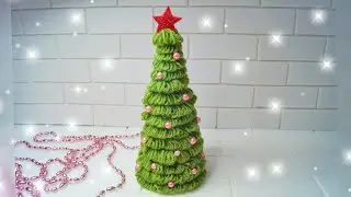 Новогодняя елка своими руками Поделка из пряжи
